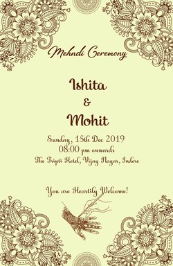 Mehndi Cards invitation template 167