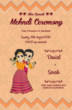 Mehndi Cards invitation template 517