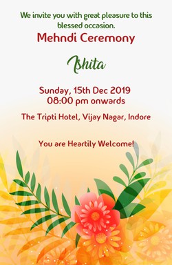 Mehndi Cards invitation template 158
