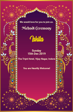 Mehndi Cards invitation template 160