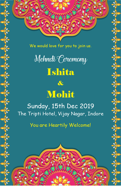 Mehndi Cards invitation template 162