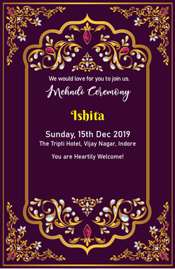 Mehndi Cards invitation template 163