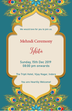 Mehndi Cards invitation template 164