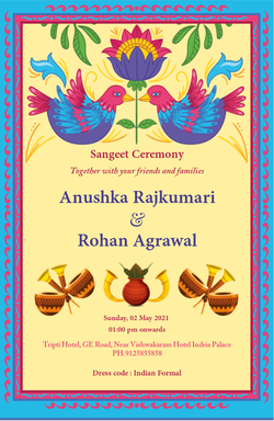 Sangeet Ceremony Cards invitation template 629