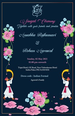Sangeet Ceremony Cards invitation template 630