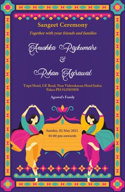 Sangeet Ceremony Cards invitation template 632