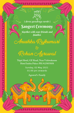 Sangeet Ceremony Cards invitation template 633