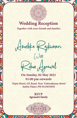 Reception Ceremony Cards invitation template 634