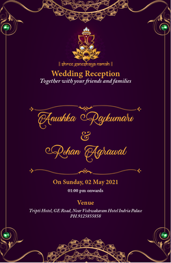 Reception Ceremony Cards invitation template 636